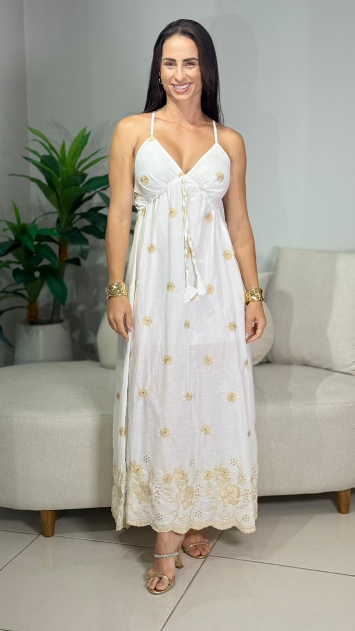 VESTIDO LONGO BORDADO