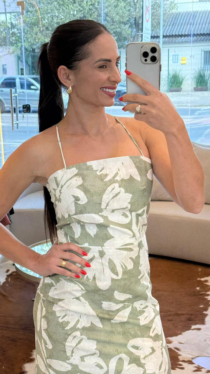VESTIDO MIDI ESTAMPA FLOR DE LOTUS