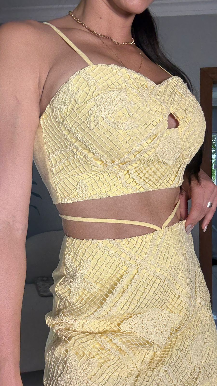 CONJUNTO SAIA E TOP BORDADO